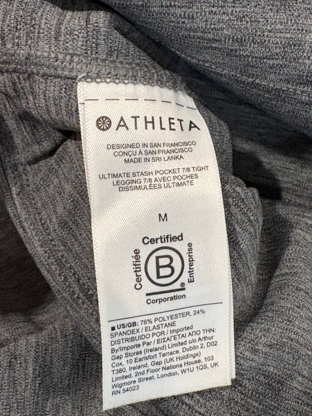 Athleta Ultimate Stash Pocket 7/8 Tight Leggings, Light Grey, Size M - Picture 7 of 7